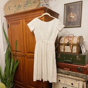 Vintage White Midi Dress XS